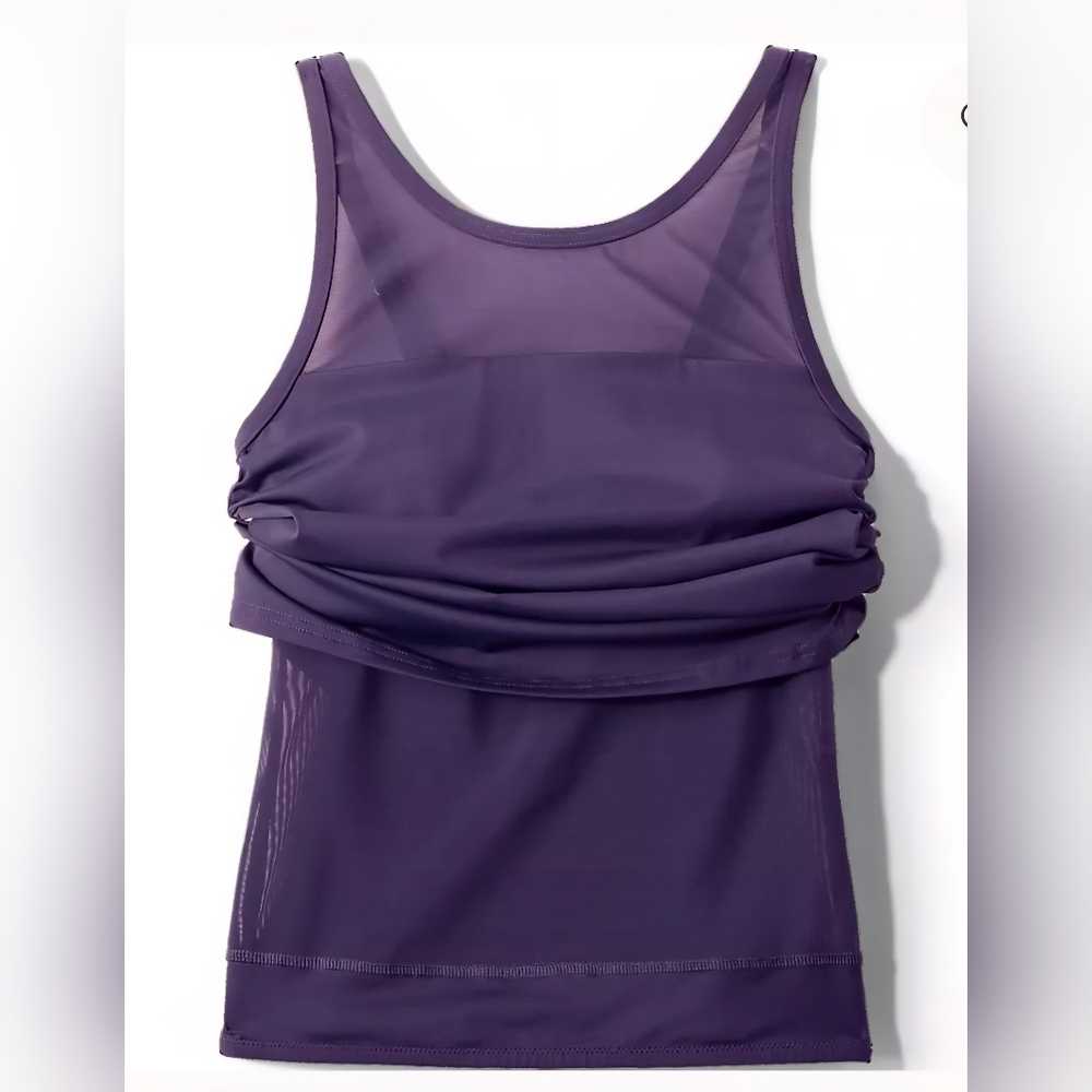 NWOT Lands End Smoothing Control Mesh High Neck Tankini, Womens 12 - Picture 3 of 9